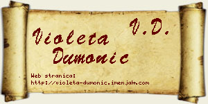 Violeta Dumonić vizit kartica